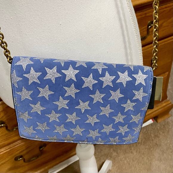 J.Crew Harrison Clutch Convertible Crossbody Bag Stars Glitter 4th of July NWT - Picture 6 of 16
